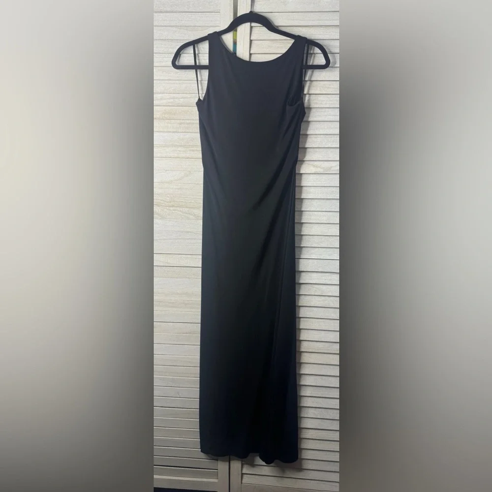 Lauren Ralph Lauren Black Maxi Dress Size M Elegant Formal Evening Classic Chic